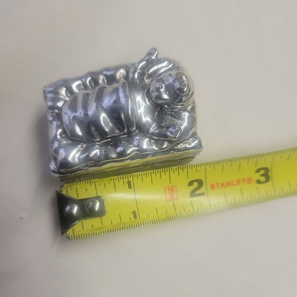 9 Piece antique Silver nativity with wood Creche Christmas  in Original Open Box - Picture 12 of 15